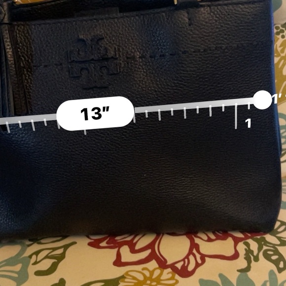 Tory Burch black leather top handle handbag, EUC - Picture 8 of 8